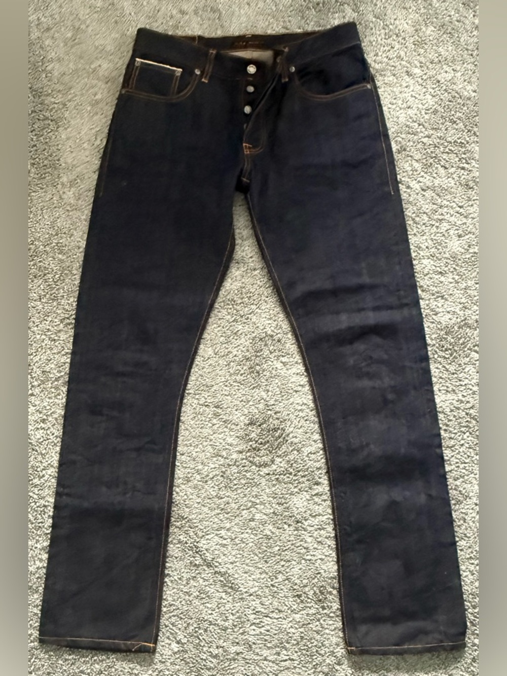 NUDIE Vintage-Style Men’s Jeans Slim Straight Dark Indigo (34x34) Made in Italy